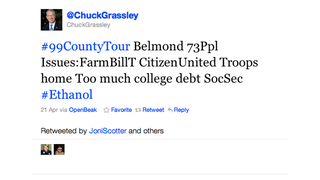 Illustration for article titled Senator Chuck Grassley Is the Worst Twitter User in the United States of America